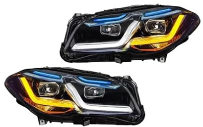 Auto Stil Kompatibel for BMW F10 F18 2011-2017 LED Scheinwerfer 5 Serie 520i 525i 530i Projektor Objektiv DRL Scheinwerfer Montage(2010-2013 Xenon)