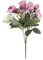 Ideen mit Herz Arbusto de flores, arreglo floral artificial, ramo de rosas, flores decorativas con tallo largo, 15 flores de diámetro aprox. 2,5 a 4 cm (rosa y blanco natural)
