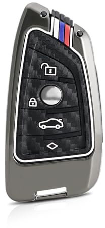 GZXNKEY Coque de clé BMW en alliage de zinc à 4 boutons pour BMW F30 F11 X3 F25 Serie 1 E39 X4 G20 X5 G05 F40 X6 F44 216 X1 G30 320i M Coque de protection pour clé BMW