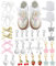 30 Stück Schuh Charms für Sneakers Junk Charm für Frauen mit Band Spitze Schnürsenkel Clips Lobster Clasps Pins Bögen Perle Charms Zubehör Bulk für Tasche Hut Mode