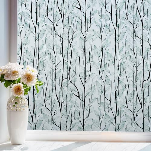 dktie Fensterfolie Blickdichte Matt Fensterfolie Sichtschutzfolie für Fenster Wärmedämmende Fensterfolie 44,5x200cm