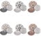 Service de vaisselle 18 pièces en porcelaine, 3 places de table différentes, Bohème
