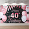 ANOMM 40.Geburtstag Banner Schwarz-Rosa, Happy Birthday Banner, 40.Geburtstag Dekoration für Drinnen und Draußen, Extra Groß Party Geburtstagsdeko Hintergrund (180 x 110 cm)