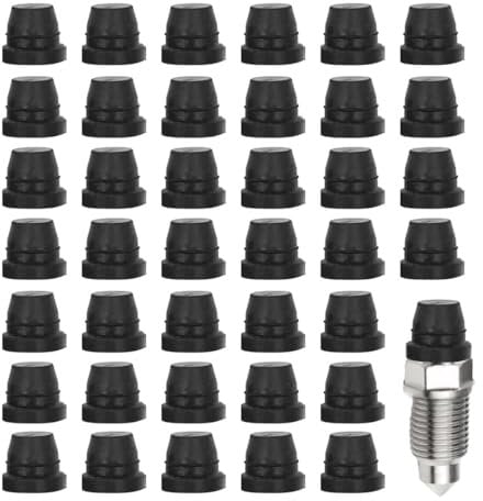 40PCS Car Brake Bleeder Screw Caps, Auto Rubber Grease Fitting Cap Dust Zerk Cover, Car Brake Bleeder Nipple Cap, Universal Brake Caliper Dust Stem Cover for Cars, Motorcycles