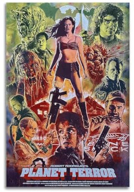 owengo Planet Terror Poster, klassisches Horror-Film-Poster, abstrakte Vintage-Drucke, Wandkunst für Schlafzimmer, Wohnzimmer, 20 x 30 cm, ungerahmter Stil