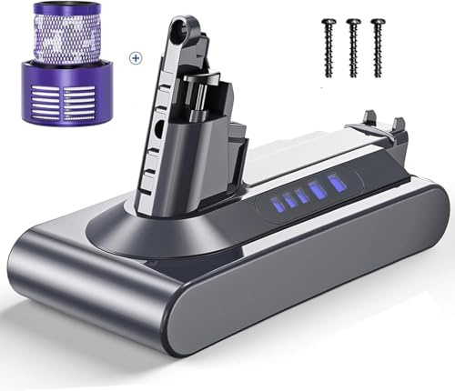 Großer Kapazität Akku V10 6.0Ah/6000mAh für DysonCyclone/Animal/Absolute/Fluffy/Motorhead SV12 kabellos Ladegerät Handstaubsauger Ersatzakku