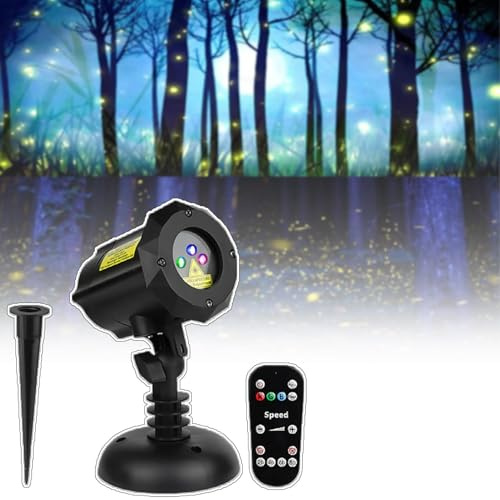 Proiettore Laser Stella Natale per Esterni, Luci LED Mobili 3 Color con Telecomando IP65, Decorazione Giardino per Feste, Halloween e Luci Natalizie