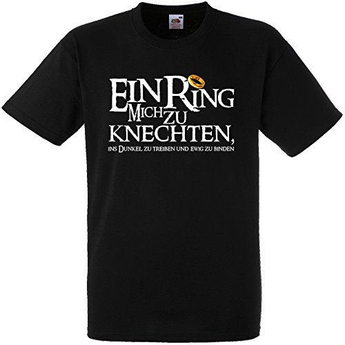 Herren T-Shirt EIN Ring Mich zu knechten für den Junggesellenabschied (Männer) in schwarz, Größe L