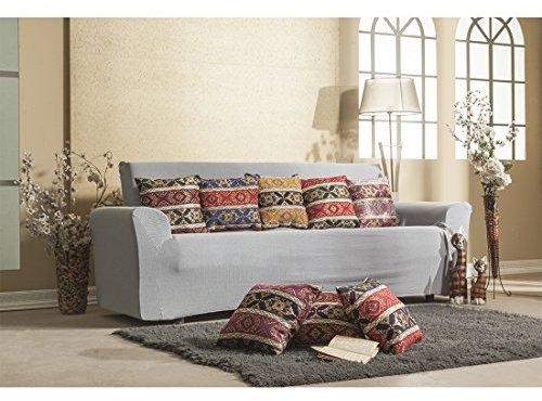 Nurtextil24 Kissenbezug Orientalisch Mega Auswahl Kelim Optik mit Reißverschluss Orient Kissenbezüge RotGrün-2 50 x 50 cm
