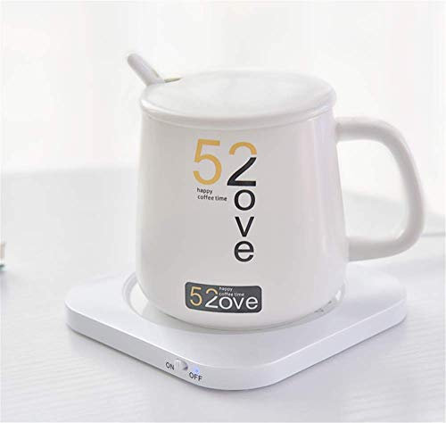 Luemdss 55 Gradi di Temperatura di Riscaldamento Temperatura Tazza Tappetino Isolante Base 500 ml Tazza di Latte Caldo a casa Base Isolante Mini Tazza riscaldante Base riscaldante in Vetro per