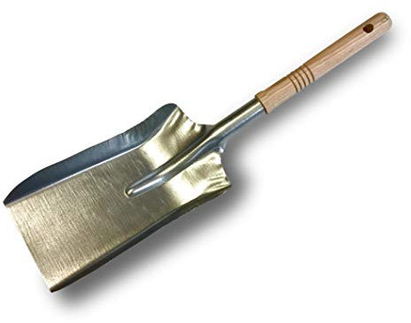 Lot de 10 pelles à charbon ou à cendres en métal | Manche bois | Barbecue cheminée poêle pellet | Kibros 104655x10