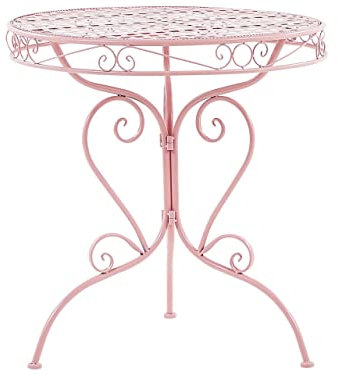 Stilvoller Gartentisch Metall rosa rund 70 cm Albinia