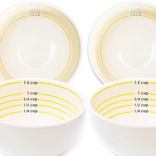 Uba Portion Control Bowl Porcelain (4 Pack) for Healthy Eating & Bariatric Diet (4)