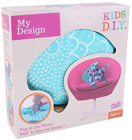 ORB 14236 Tier Kissen zum Dekorieren Fisch-14236-Plush Craft-Blau-DIY-Kinder Spielzeug-Mein Design-Kreativität-Dekoration-Künstlerische Aktivität-25,5 x 25,5-Ab 5 Jahren, Mehrfarbig, one Size
