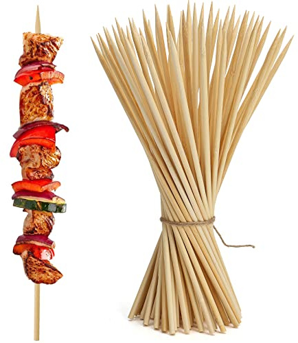 HANSGO Barbecue Skewers, 5 mm 12 Inch Natural Kabob Sticks Best for Grill, BBQ, Kebab or Fruit Sticks, 70PCS