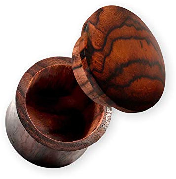 Fly Style 1 Paar Ohr-plug Flesh-Tunnel aus Holz - Piercing-Schmuck mit Geheimfach Versteck, Grösse:12 mm (Paar)
