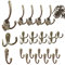 YiliYa Kleiderhaken,25 Stück Wandhaken Vintage Kleider-Haken Antike Garderoben-Haken mit 50 Schrauben für Garderobenhaken Badezimmer Küche Büro(Bronze)