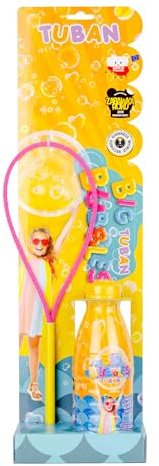 TUBAN Riesenseifenblasen Set: 400ml Seifenblasenflüssigkeit mit Ring für große, stabile Seifenblasen, Outdoor-Spielzeug für Kinder & Erwachsene, ideal für Garten, Kindergeburtstag, Hochzeit & Party