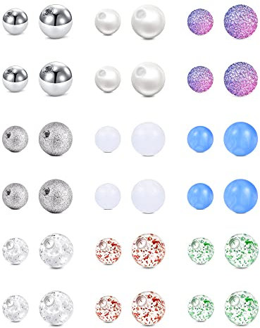AceFun 14G Kugel Piercing 1,6 mm 5 mm 8 mm Ersatzkugeln Außengewinde Chirurgenstahl & Acryl Kunststoffkugeln Piercing Helix Tragus Industrie Nippelringe Bauchnabelpiercing Ringe Teile Ersatzkugel