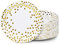 MATICAN Party Paper Plates, 100-Pack Disposable White and Gold Plates, Foil Polka Dots, 9-Inch