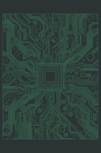 Computer CPU processor motherboard design: Lined Journal Mint Notebook 6x9 Inch 120 Pages