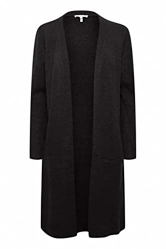 b.young BYMIRELLE Damen Lange Strickjacke Grobstrick Cardigan Strickcardigan mit Wollanteil, Größe:XS, Farbe:Black (200451)