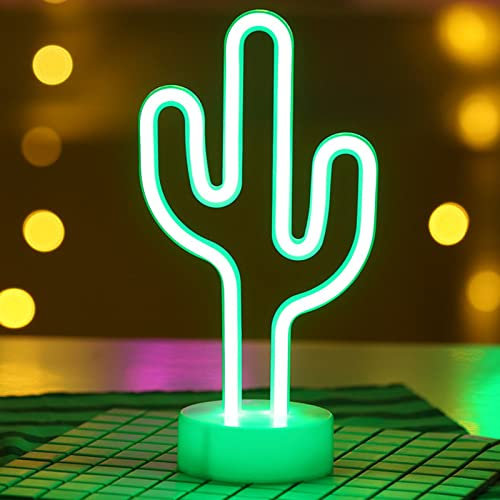 LED Cactus Insegne Luminose Luce al Neon Insegna al Neon Luci Notturne per Bambini, Luce Notturna, Lampada da Tavolo, Mood Lights per Decorazione, Regalo, Natale