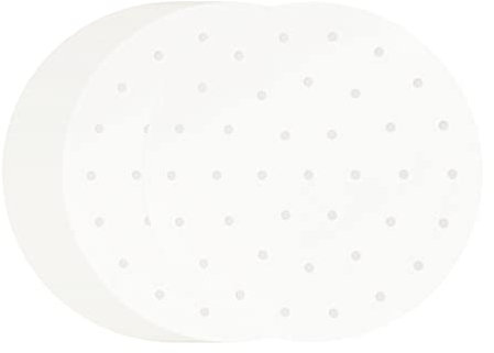 100 Stück Bambus-Dampfgarer-Liner, 25,4 cm, rundes Pergamentpapier mit Löchern, weißes Antihaft-Dampfgarer-Papier