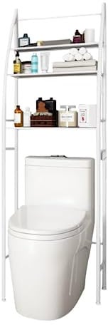 MAGIC SELECT Scaffale da Bagno su WC Bianco | Risparmia Spazio con 3 Ripiani | Scaffale Portaoggetti Impermeabile | Gambe Regolabili in Altezza.