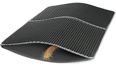 Fudajo Katzenstreu Matte faltbar 75 x 55 cm, Katzenklo Matte wasserdicht, Katzenstreu Auffangmatte mit 2 Schichten, Matte für Katzenklo im Wabendesign