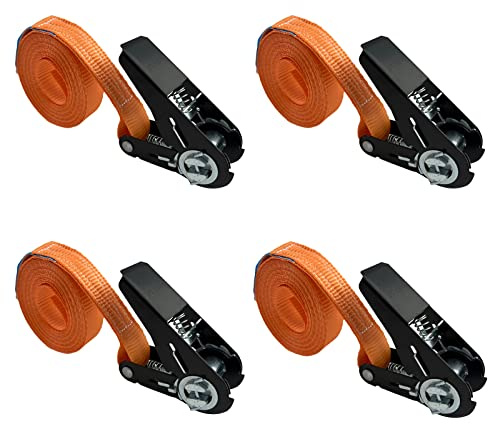 4X TRUTZHOLM Profi Ratschen Spanngurt Gurt Zurrgurt Ratsche Orange 1tlg 4m | 0,8t | 800 kg