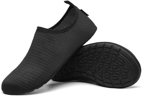 SAGUARO Chaussures Aquatiques Homme Chaussures d'eau Femme Chaussure de Plage Séchage Rapide Chaussures Plongée pour Mer Nautiques Baignade Riviere Noir Eerie GR. 42/43 EU