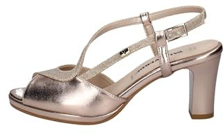 Valleverde 28343 Rosa Cipria Sandali Eleganti con Tacco Alto per Donna in Tessuto brillantinato (Taglia 35)