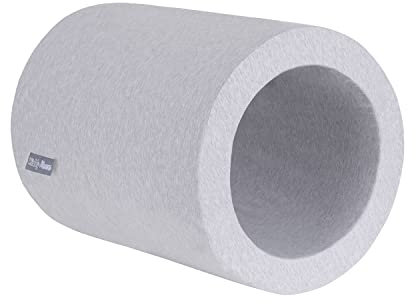 KiddyMoon Element Aire De Jeux en Mousse pour Enfants avec Housse Lavable Soutient L'Intégration Sensorielle Et La Motricité Design Adapté À Tout Intérieur, Élément Tonneau, Gris Clair
