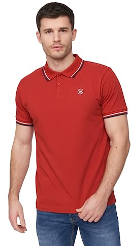 Duck and Cover - Mens 'HENDAMORE' Everyday Essential Polo Shirt (S, Red)