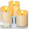 Homemory Rechargeable Flameless Candles, LED Candles, Battery Operated Candles with Remote and Timers, Outdoor Waterproof, Long Lasting, Set of 3