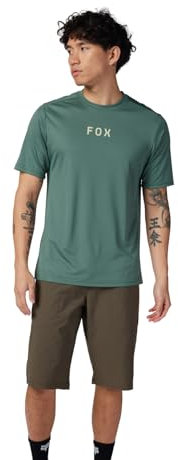 Fox Racing Men's Ranger Short Sleeve Jersey Shirt, Hunter Green Moth, Medium