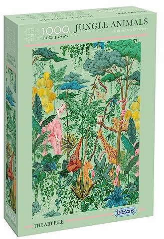 The Art File: Jungle Animals | 1000 Piece Jigsaw Puzzle | Jungle Animals Art | Sustainable Puzzle for Adults | Premium 100% Recycled Board | Great Gift for Adults | Gibsons Games