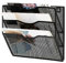 JEBELE 3 Niveles Organizador A4 Papel pared Espacio Optimizado para Home Office y Oficina, Soporte Documentos,Bandeja Archivador Pared de Alta Capacidad, Metal, Negro