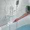 XJTNLB Wasserhahn Badewanne Wand Duscharmatur Mischbatterie Dusche Wasserfall Armatur Dusche Einhebel Badewannenarmatur mit Handbrause Edelstahle Wandmontage Mischbatterie für Dusche, Weiss