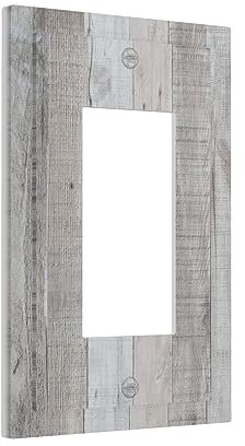 Placca per interruttore della luce a bilanciere in legno grigio rustico 1 banda vintage country singola decorazione presa presa piastra da parete piastra frontale decorativa piastra interruttore GFCI