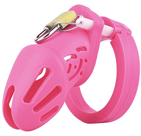 Peniskäfig Silikon Herren Klein Chastity Cock Cage Male Small Sissy Sex Spielzeug Bdsm Keuschheitskäfig Extrem Keuschheitsgürtel Für Herren (Short,Pink)