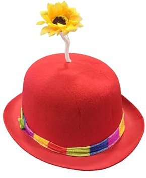 LoveLegis Clown Melone Rot Mit Blume Gänseblümchen Kostüm Clown Zubehör Karneval Halloween Party Lustig Unisex Event