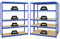 PROREGAL Mega Deal 3er-Set Schwerlastregale Giant Elephant 180x150x45cm mit 5 Ebenen Fachlast 200kg Blau, Kellerregal, Steckregal, Garagenregal, Lagerregal