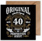 WBdesignz Lustige Geburtstagskarte 40. Geburtstag – quadratisch – „Original seit über 40 Jahren“ – Vintage Design im Whisky-Stil – Karte für Männer, Freunde, Kollegen & Legenden