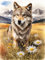 Abillyn Stickerei-Kreuzstich-Set, Wolf, gestempelt mit gedrucktem Muster, Starter-Set (Wolf)