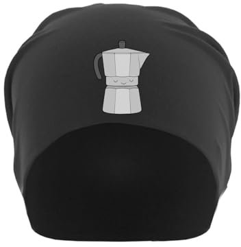 Cute Sleeping Coffee Percolator Unisex Thin Cotton Slouch Beanie Black