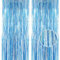 YAAVAAW 2pcs 3.2 x 8.3ft Glitter Baby Blue Tinsel Curtain Foil Fringe Curtain Backdrop Party Streamers Curtain Photo Backdrop Decorations for Birthday School Graduation Boys Party Decorations Blue