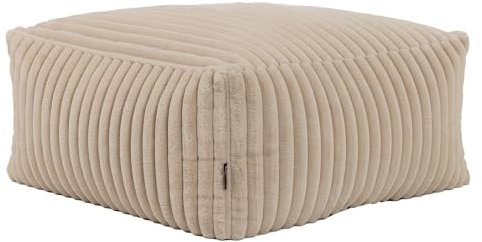 Icon Tetra Sitzsack Hocker, Modular Sofa für Erwachsene, Dunkelgrau, Flauschiger Kunstpelzstoff, Ecksofa, Bequemer Bean Bag Sofa mit Füllung, Relaxsessel, Lounge, Wohnzimmer Möbel