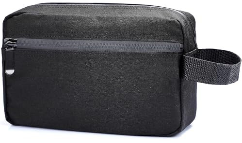 Travel Toiletry Wash Bag for Men, Lightweight Dopp Kit Shaving Shower Bags Toiletries Organizer Bathroom Gym Make Up Bag for Men & Women (Black)
